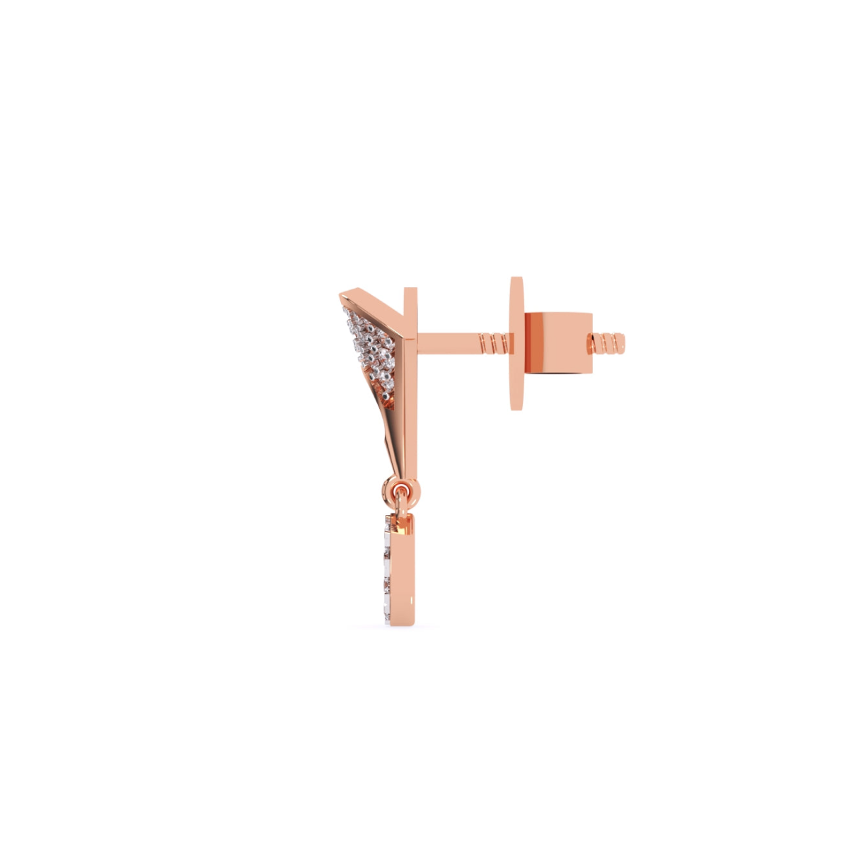 14K Rose Gold Teardrop Earlobe Earrings
